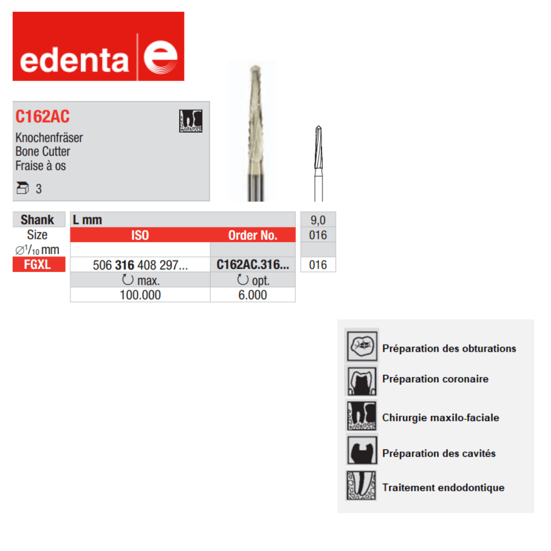 Fraise à os C162AC (x3)