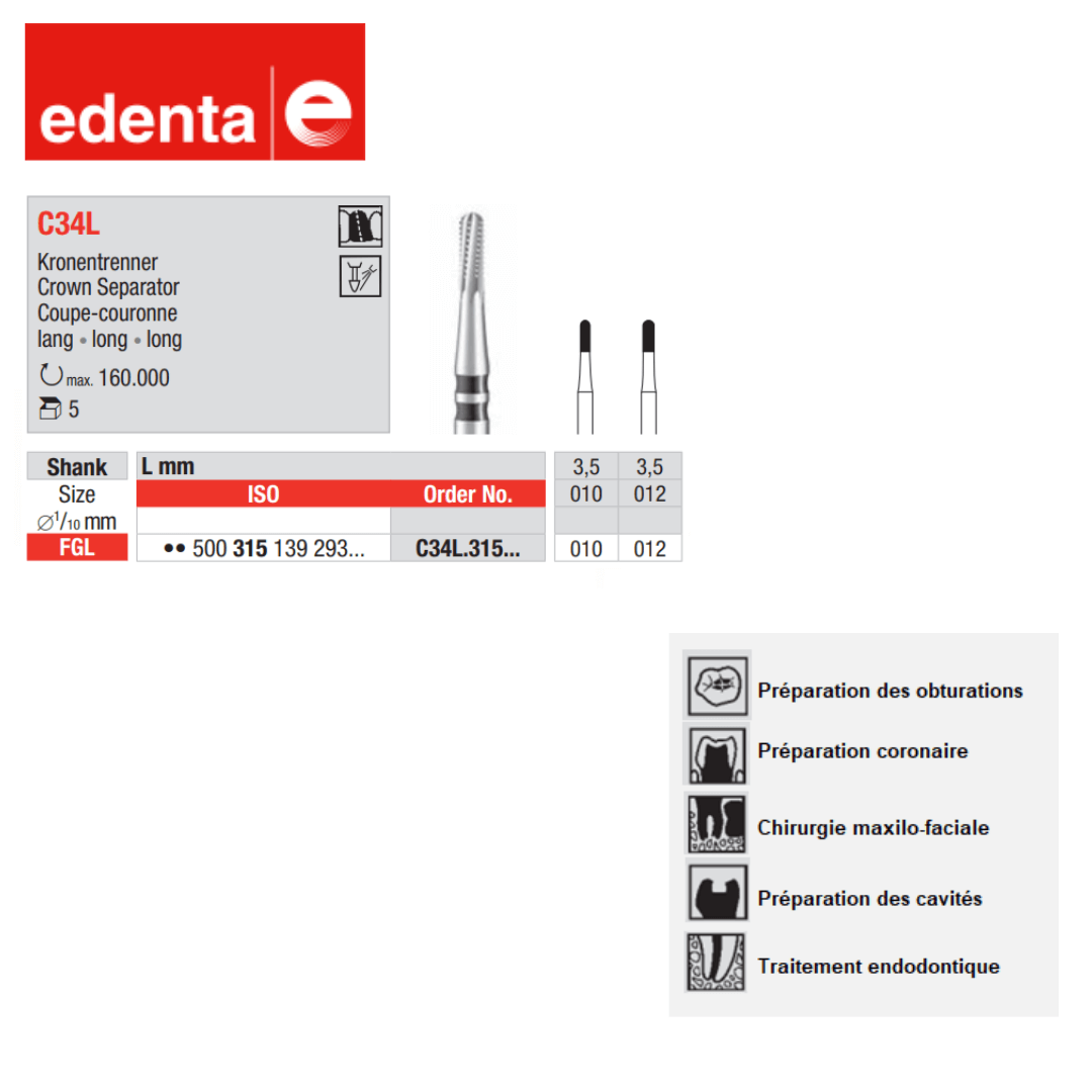 Fraise Coupe-Couronne C34L (x5)