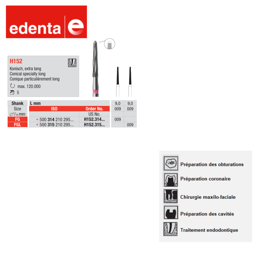 Fraise Endobur H152 (x3)
