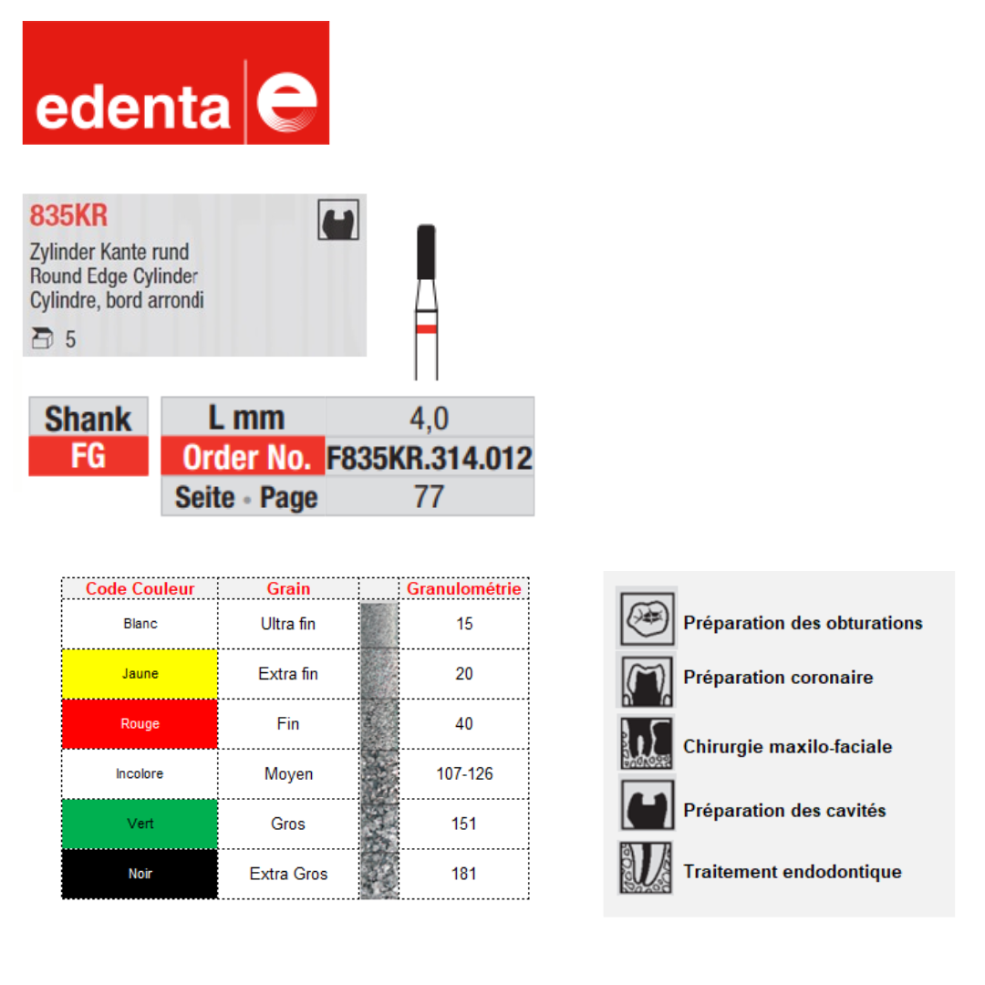 Fraise diamantée F835KR (x5)