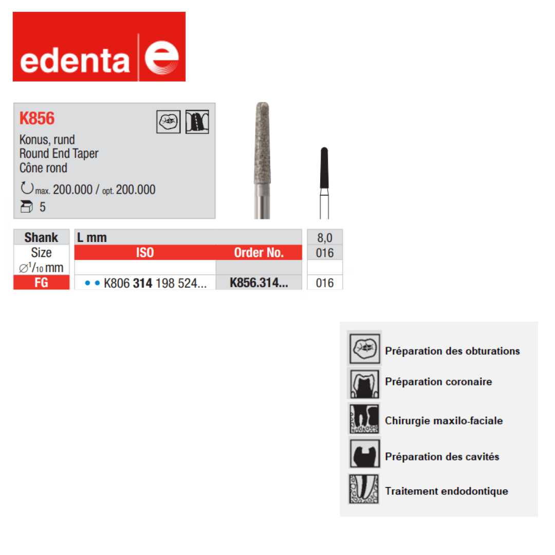 Fraise Coupe-Couronne pour Zircone K856 (x5)