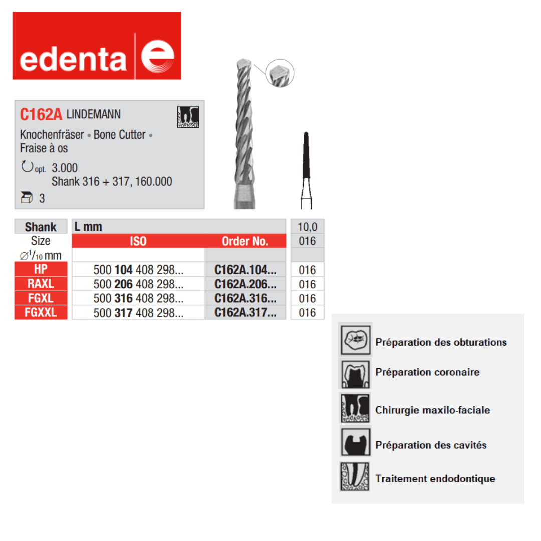 Fraise Lindemann C162A (x3)