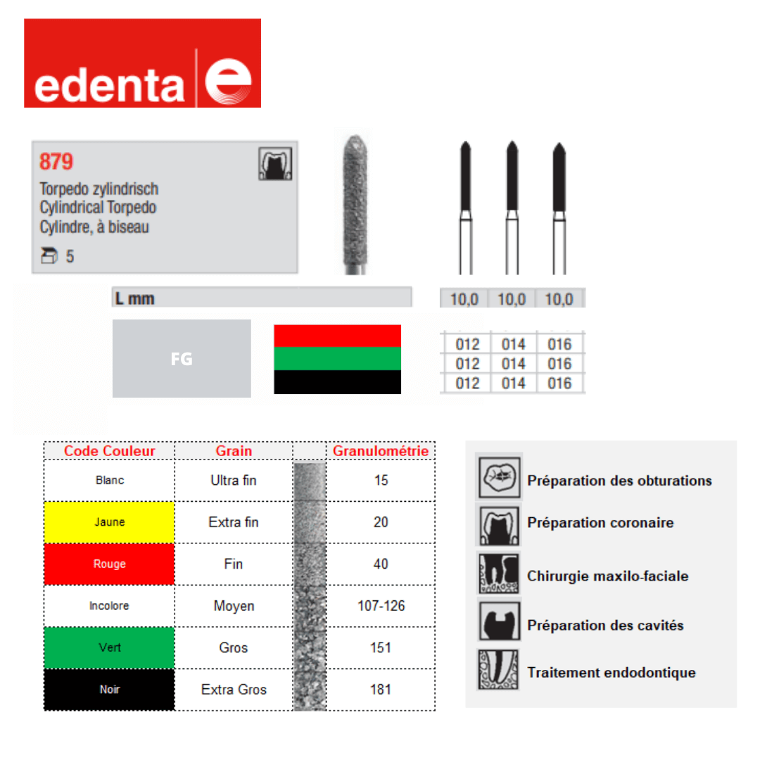 Fraise Torpille (x5) - Edenta - La Boutique Du Dentiste